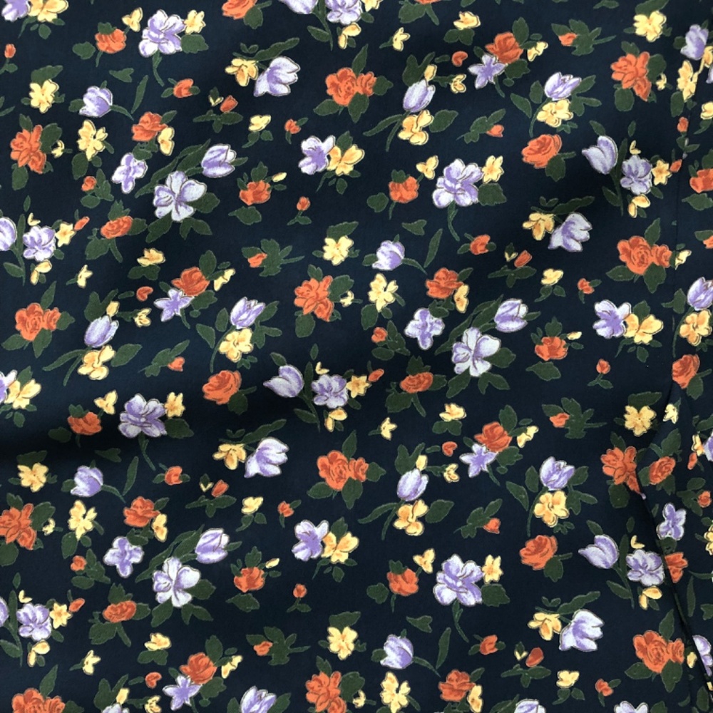 Express | 90s Vintage Navy Blue Floral Sleeveless Blouse Size 5/6 - Picture 8 of 11